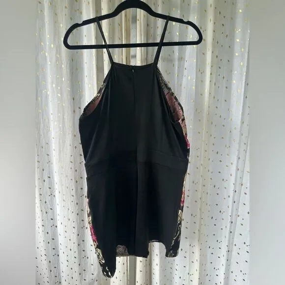 Chic Boutique Rose NWT Asian Brocade Floral Metallic Embroidered NWT Romper XL - Picture 4 of 6